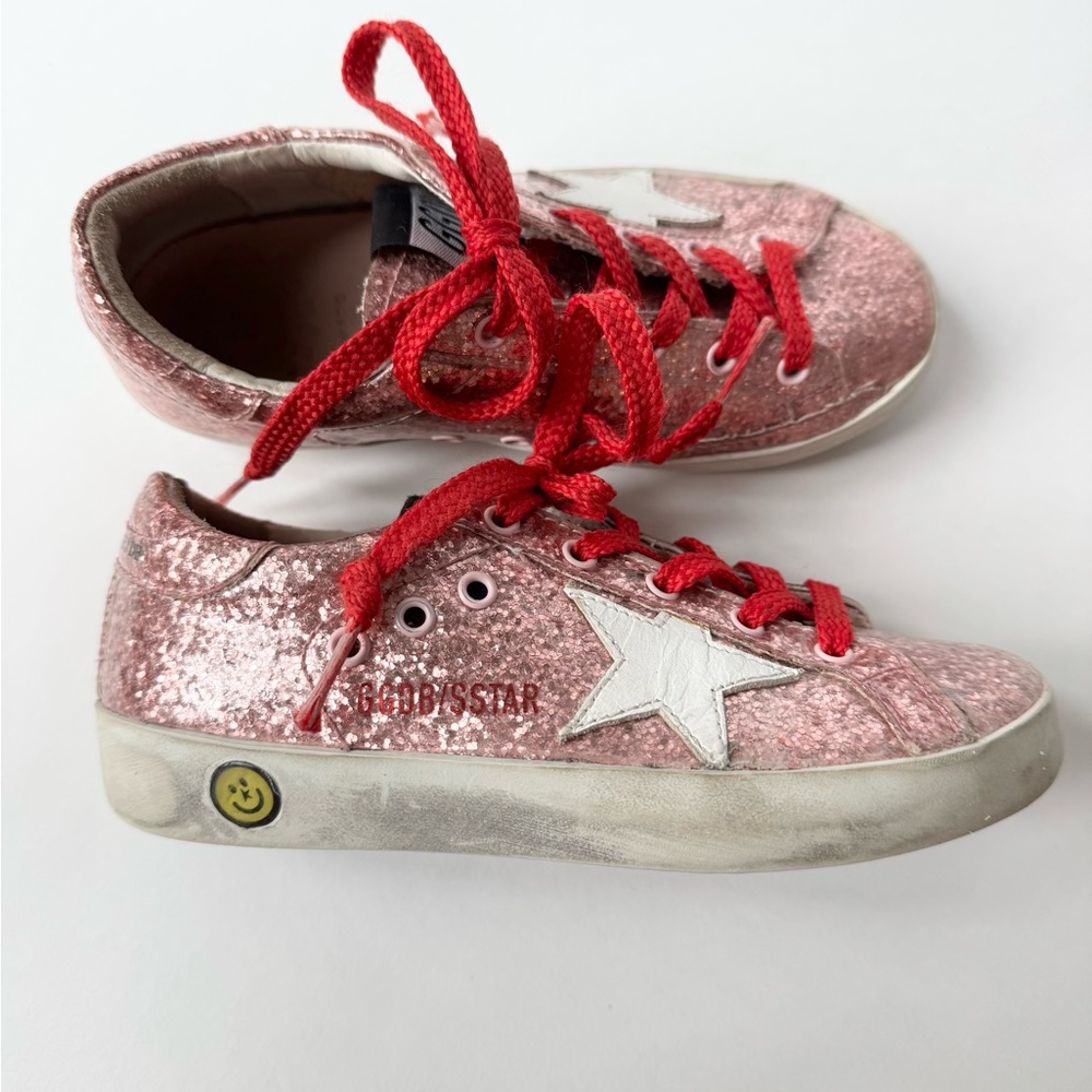Golden Goose Pink Glitter Kids Sneakers